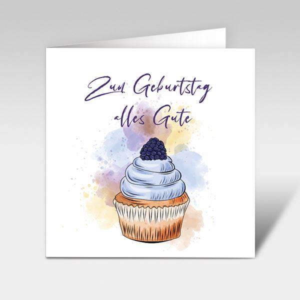 Geburtstagskarte mit Muffin