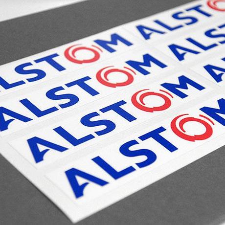 Werbekleber auf Bogen angestanzt