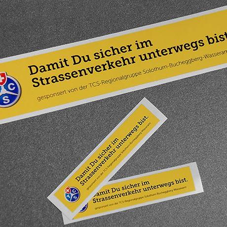 Werbeaufkleber einzeln zugeschnitten