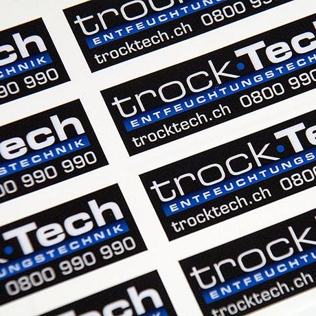 Werbekleber auf Bogen