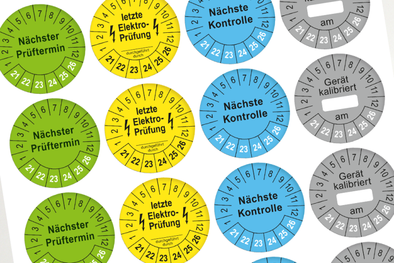 Prüfaufkleber / Prüfplaketten