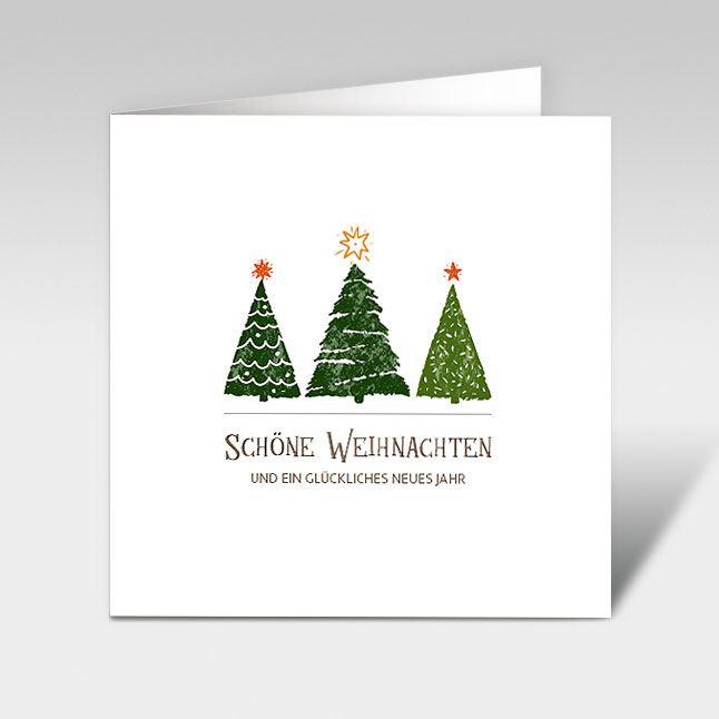 Weihnachtskarte "drei Tannen"