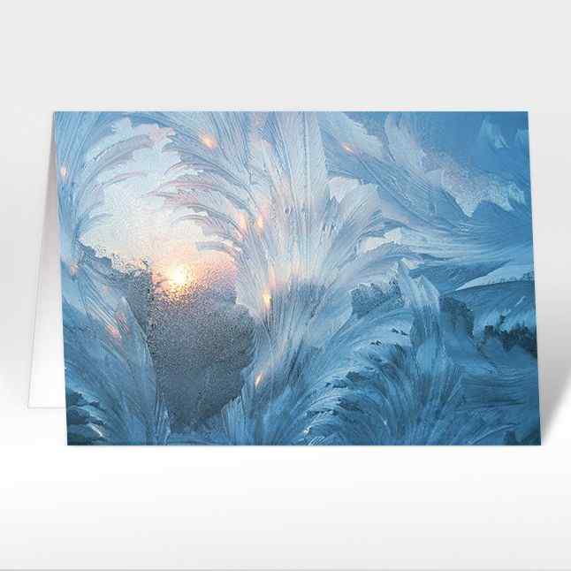 Weihnachtskarte mit "Eisblumen-Fenster"
