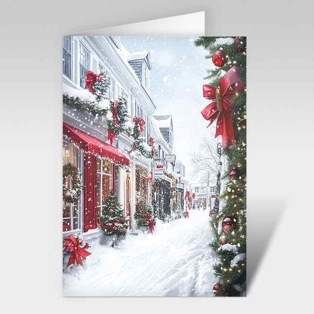 Weihnachtskarte "Festliche Wintergasse" A6