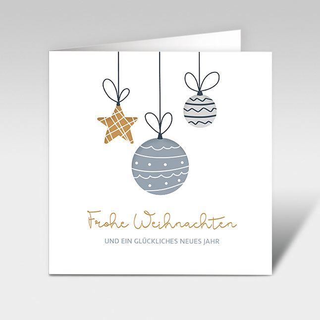 Weihnachtskarte "Weihnachtskugeln-Trio" 12x12